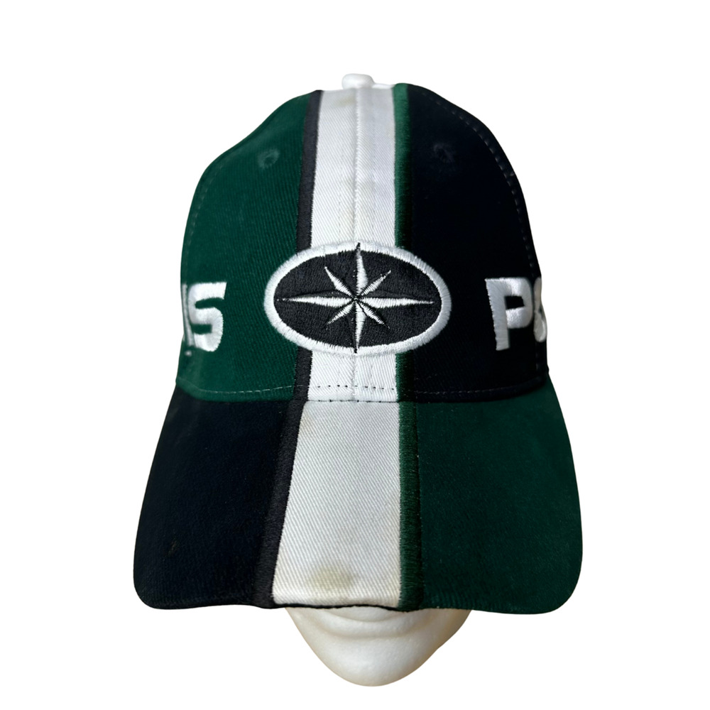 Vintage‎ Polaris Hat Cap Snap Back Green Black White Embroidered ATV Mens 90s